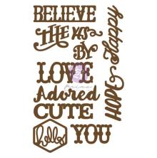 Prima Laser Cut Chipboard 11/Pkg - Loved &amp; Adored