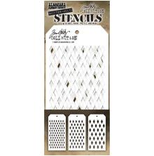 Tim Holtz Layered Stencil Set 3/Pkg - Shifter Harlequin THSM02