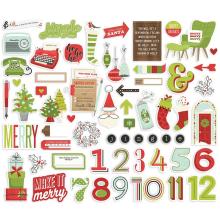 Simple Stories Bits &amp; Pieces Die-Cuts 61/Pkg - Make It Merry UTGENDE