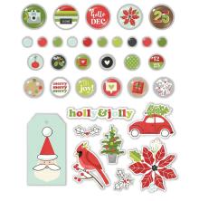 Simple Stories Self-Adhesive Brads 35/Pkg - Make It Merry UTGENDE