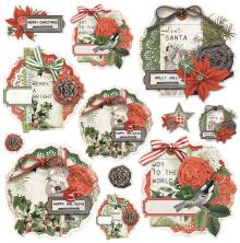 Simple Stories Chipboard Clusters 12/Pkg - SV Rustic Christmas UTGENDE