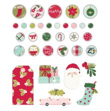 Simple Stories Self-Adhesive Brads 33/Pkg - Holly Days UTGENDE