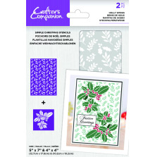 Crafters Companion Stencil - Holly Sprigs