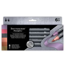 Spectrum Noir Metallic Markers 6/Pkg - Antique Elements