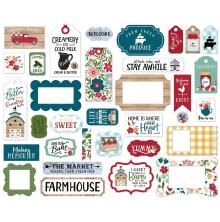 Echo Park Farmers Market Cardstock Die-Cuts 33/Pkg - Frames &amp; Tags