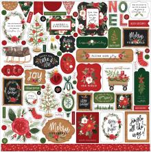 Carta Bella Cardstock Stickers 12X12 - Happy Christmas