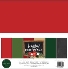 Carta Bella Solid Cardstock 12X12 6/Pkg - Happy Christmas