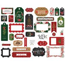 Carta Bella Happy Christmas Cardstock Die-Cuts 33/Pkg - Frames &amp; Tags