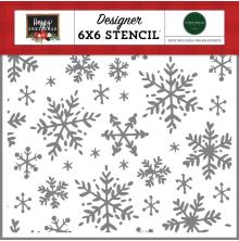 Carta Bella Happy Christmas Stencil 6X6 - Happy Snowflakes