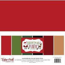 Echo Park Solid Cardstock 12X12 6/Pkg - Christmas Magic