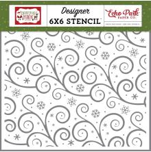 Echo Park Christmas Magic Stencil 6X6 - Swirling Snowflakes