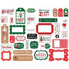 Carta Bella Christmas Cheer Cardstock Die-Cuts 33/Pkg - Frames &amp; Tags