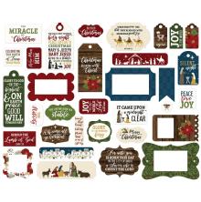 Echo Park The First Noel Cardstock Die-Cuts 33/Pkg - Frames &amp; Tags