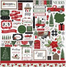 Carta Bella Cardstock Stickers 12X12 - Home For Christmas