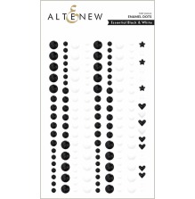 Altenew Enamel Dots 153/Pkg - Black &amp; White