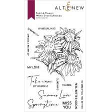 Altenew Paint A Flower - White Swan Echinacea Outline