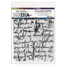 Dina Wakley MEdia Tissue Pack 7.5X10 20/Pkg - Text Collage