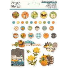 Simple Stories Self-Adhesive Brads 33/Pkg - SV Country Harvest UTGENDE