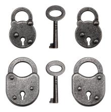 Tim Holtz Idea-Ology Metal Adornments 6/Pkg - Locks &amp; Keys