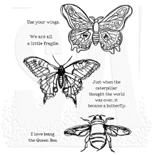 Dina Wakley MEdia Cling Stamps 6X9 - Scribbly Insects