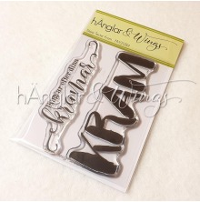 hnglar &amp; Wings Clear Stamps - Stora Texter Kram A7