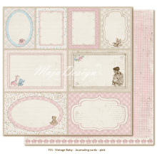 Maja Design Vintage Baby 12X12 - Journaling cards pink