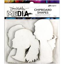 Dina Wakley MEdia Chipboard Shapes - Profiles