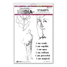 Dina Wakley MEdia Cling Stamps 6X9 - I Am