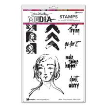 Dina Wakley MEdia Cling Stamps 6X9 - Make Things Happen