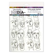 Dina Wakley MEdia Tissue Pack 7.5X10 20/Pkg - Church Doodles