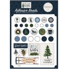 Carta Bella Adhesive Decorative Brads - Welcome Winter