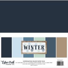 Echo Park Solid Cardstock 12X12 6/Pkg - Winter