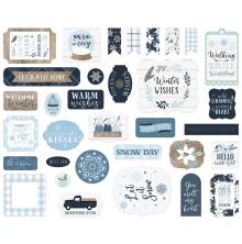 Echo Park Winter Cardstock Die-Cuts 33/Pkg - Ephemera