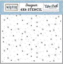 Echo Park Winter Stencil 6X6 - Sparkling Snow