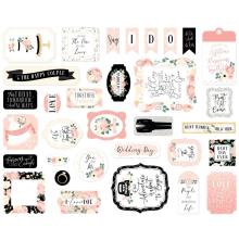 Echo Park Wedding Cardstock Die-Cuts 33/Pkg - Ephemera