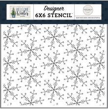 Carta Bella Welcome Winter Stencil 6X6 - Wonderland Snowflake