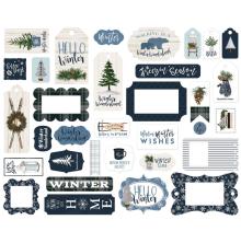Carta Bella Welcome Winter Cardstock Die-Cuts 33/Pkg - Frames & Tags