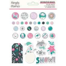 Simple Stories Self-Adhesive Brads - Feelin Frosty UTGENDE