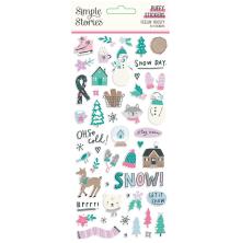 Simple Stories Puffy Stickers - Feelin Frosty UTGENDE