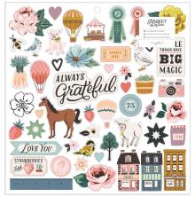 Maggie Holmes Chipboard Stickers 12X12 - Market Square