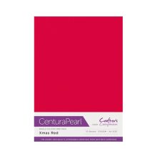 Crafters Companion Centura Pearl Card Pack A4 10/Pkg - Xmas Red