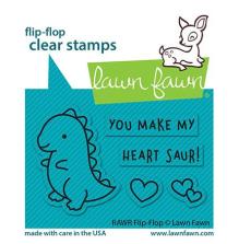 Lawn Fawn Clear Stamps 3X2 - RAWR Flip-Flop