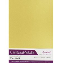 Crafters Companion Centura Metallic Card Pack A4 10/Pkg - Pale Gold