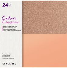 Crafters Companion 12X12 Mixed Cardstock Pad - Regal Rose Gold