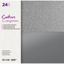 Crafters Companion 12X12 Mixed Cardstock Pad - Sparkling Silver