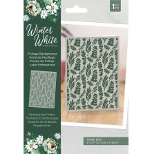 Crafters Companion White Winter 5X7 Embossing Folder - Foliage Background
