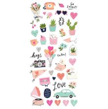 Simple Stories Puffy Stickers 43/Pkg - Happy Hearts