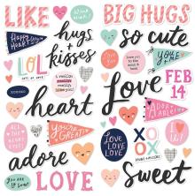 Simple Stories Foam Stickers 48/Pkg -  Happy Hearts