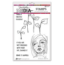 Dina Wakley MEdia Cling Stamps 6X9 - Be Obsessed
