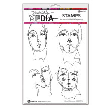 Dina Wakley MEdia Cling Stamps 6X9 - Church Doodles